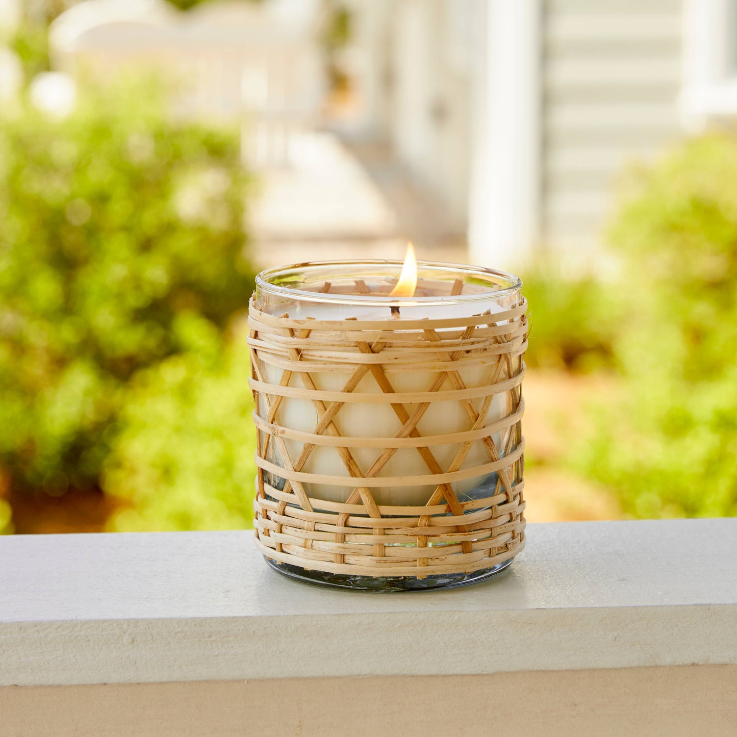 Eucalyptus Mint Citronella Bamboo Wrapped Candle 7oz.