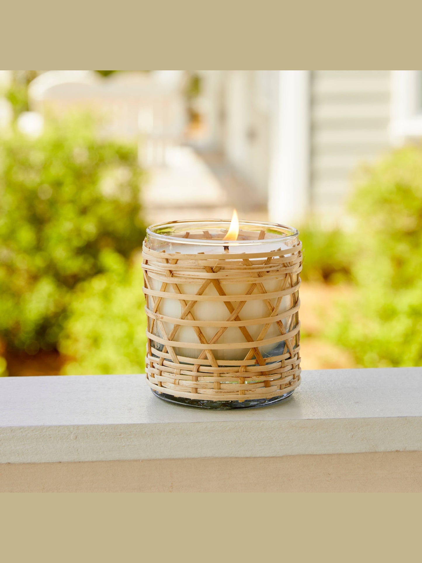Citronella Seaside Candle In Bamboo Wrapped 7oz.