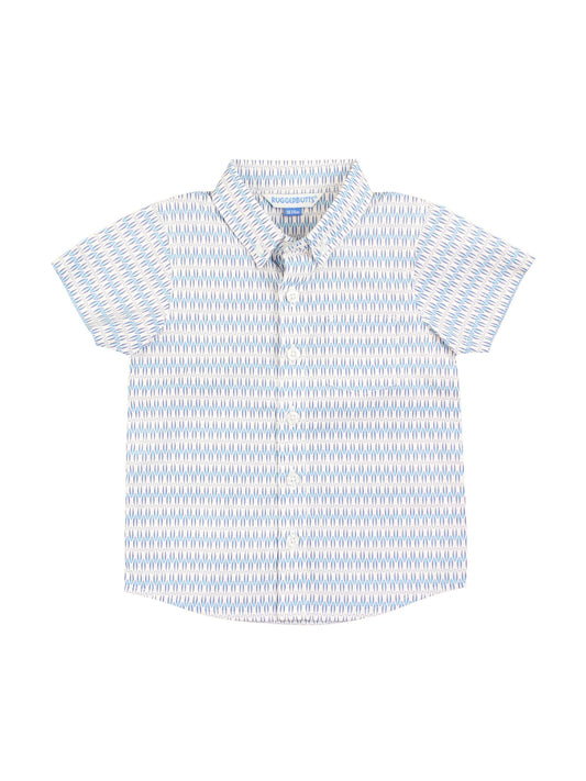 Boys Riding the Waves Short Sleeve Button Down Shirt