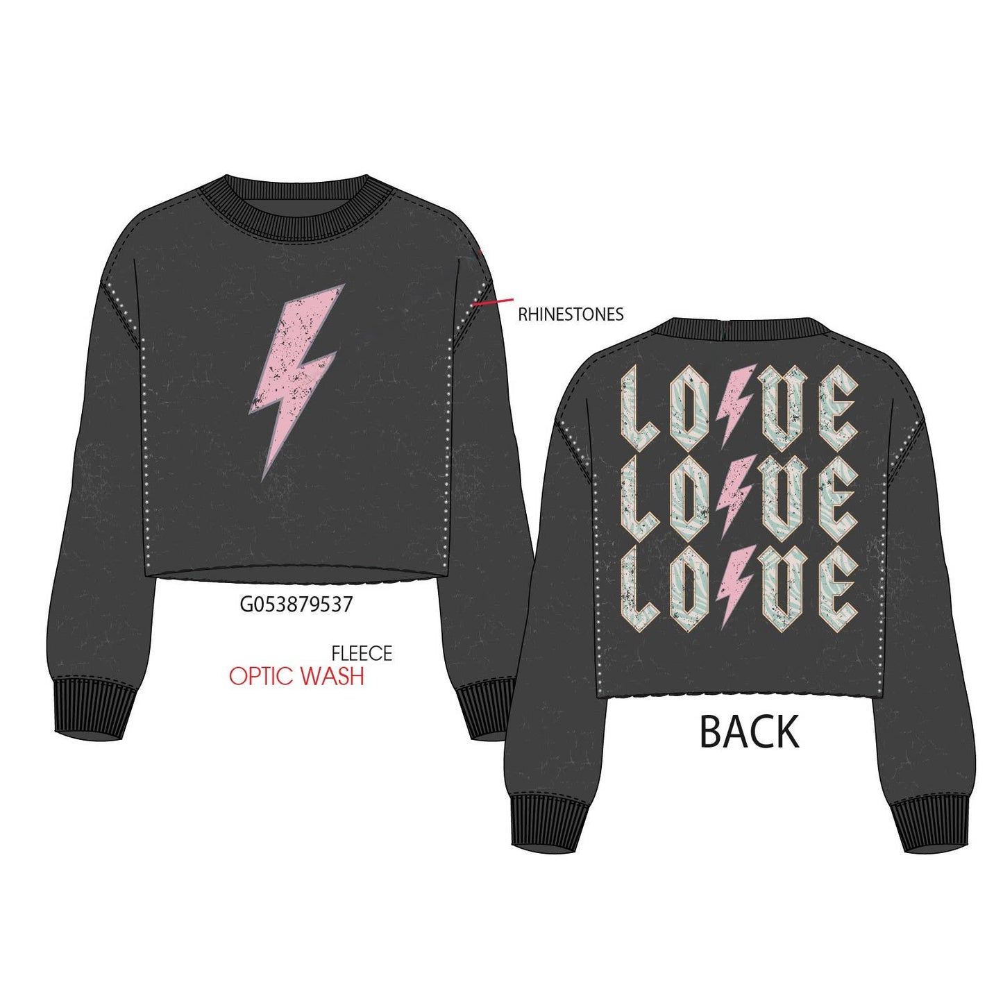 Acid Wash Love Sweatshirt