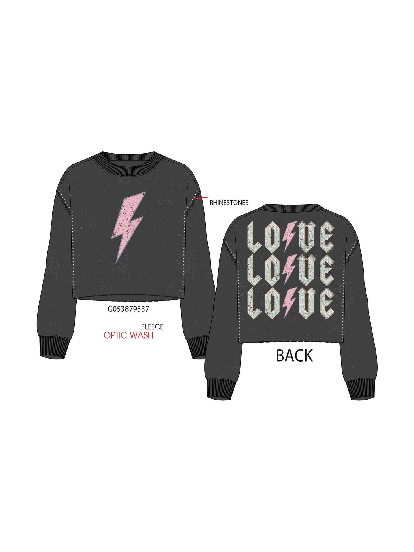 Acid Wash Love Sweatshirt