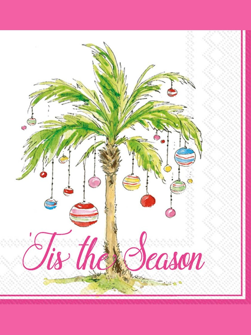 Paper Cocktail Napkins Pk/20 Ornament Palm Trees Christmas