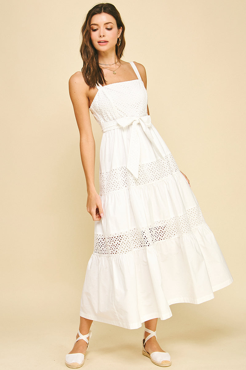 Contrast Eyelet Maxi