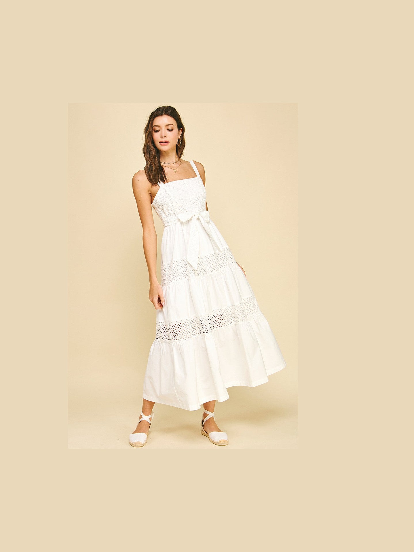 Contrast Eyelet Maxi