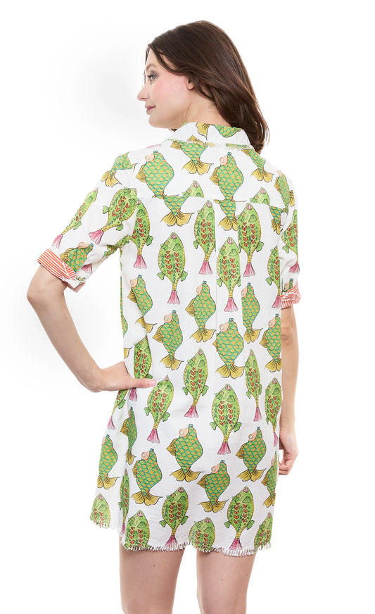 Chatham Dress - Fish Print