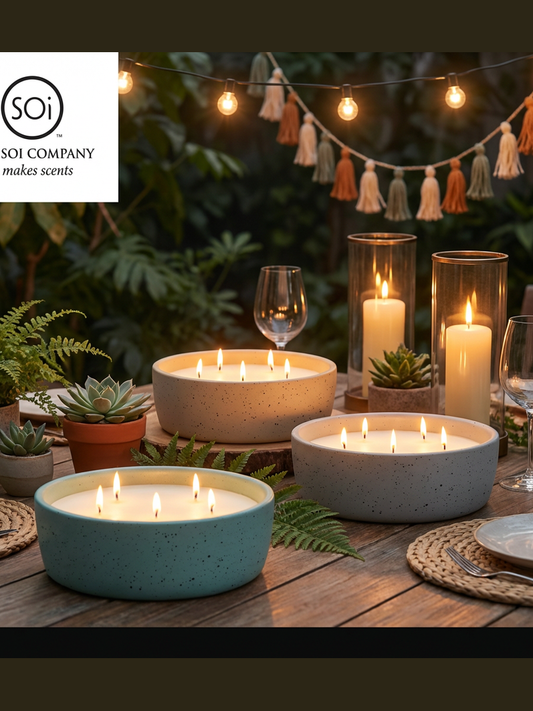 Cypress Citronella Ceramic 5 Wick 30oz Patio Candle