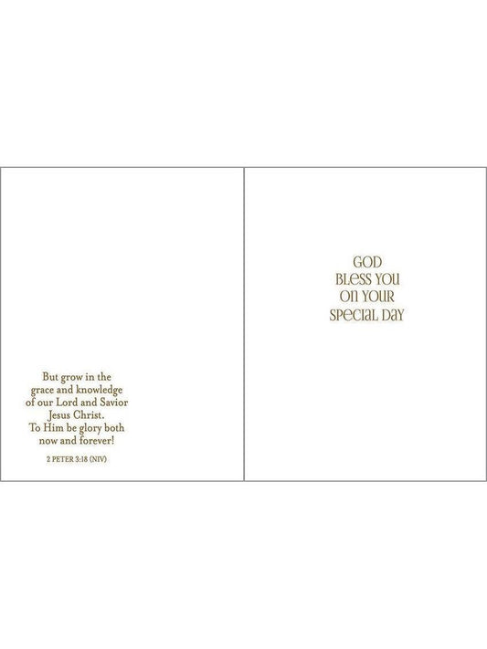 With Scripture Religious Greeting Card - Gold Cross