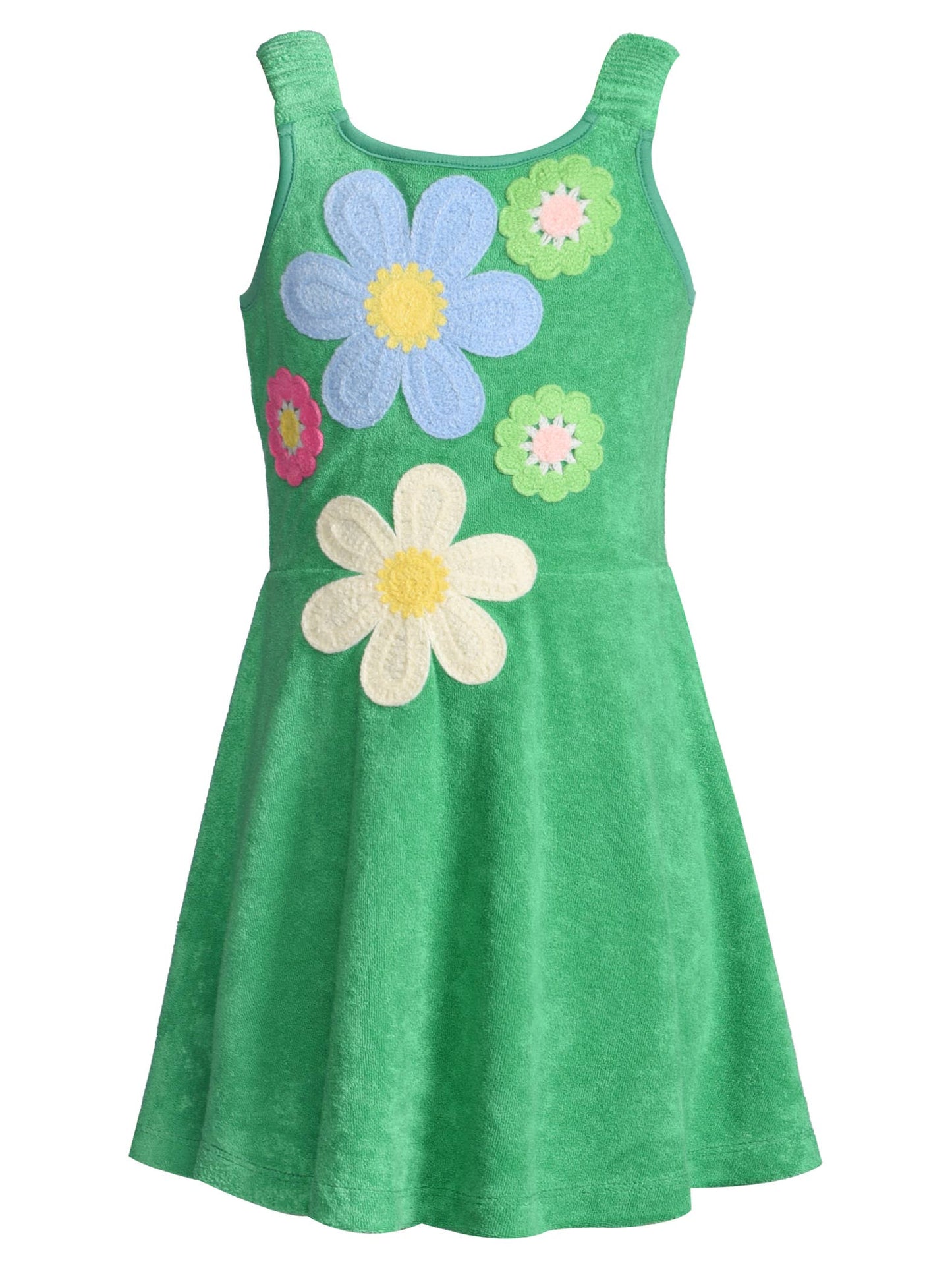 Fit and Flare Dress with Flower Crochet Details