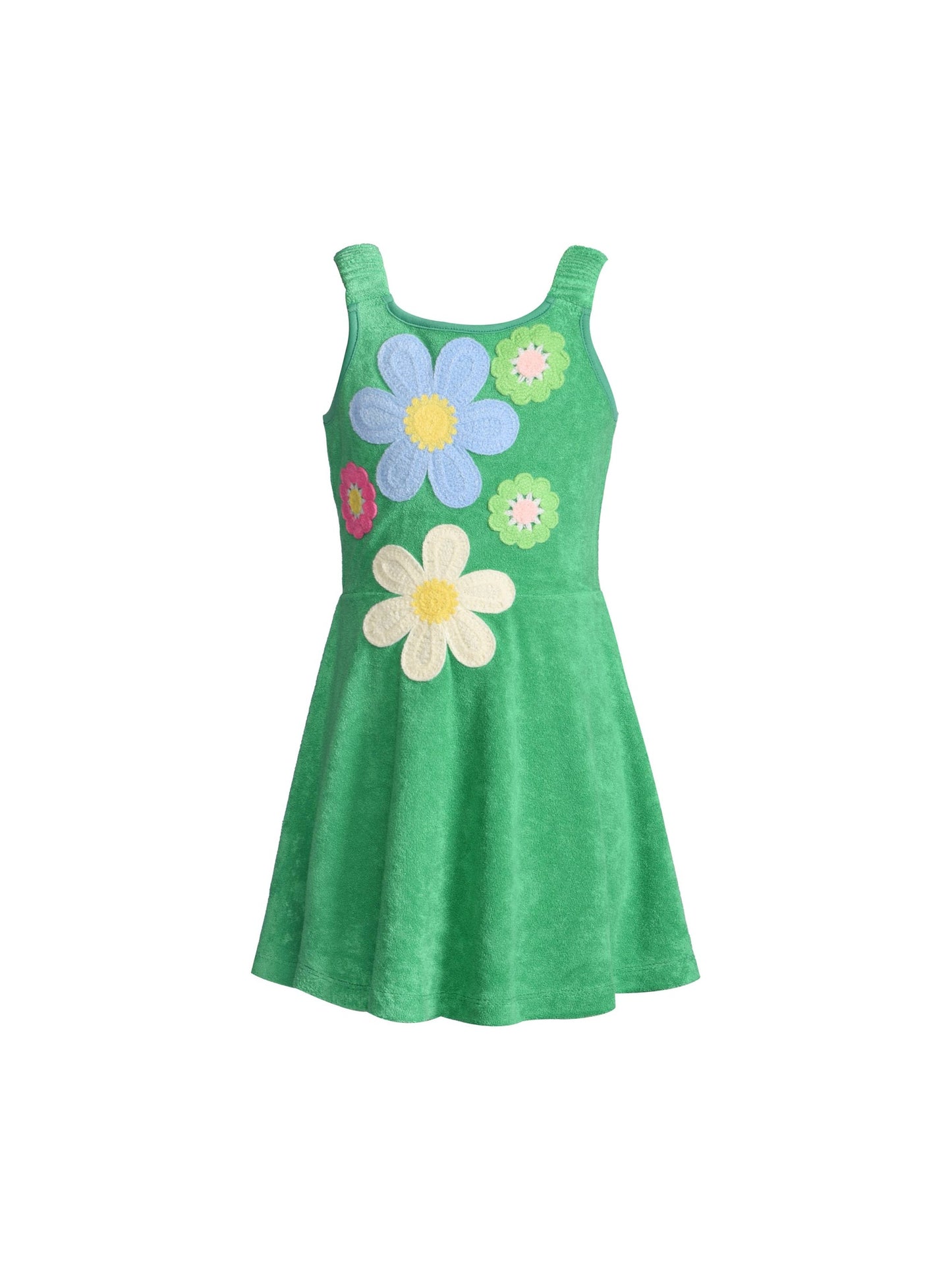 Fit and Flare Dress with Flower Crochet Details