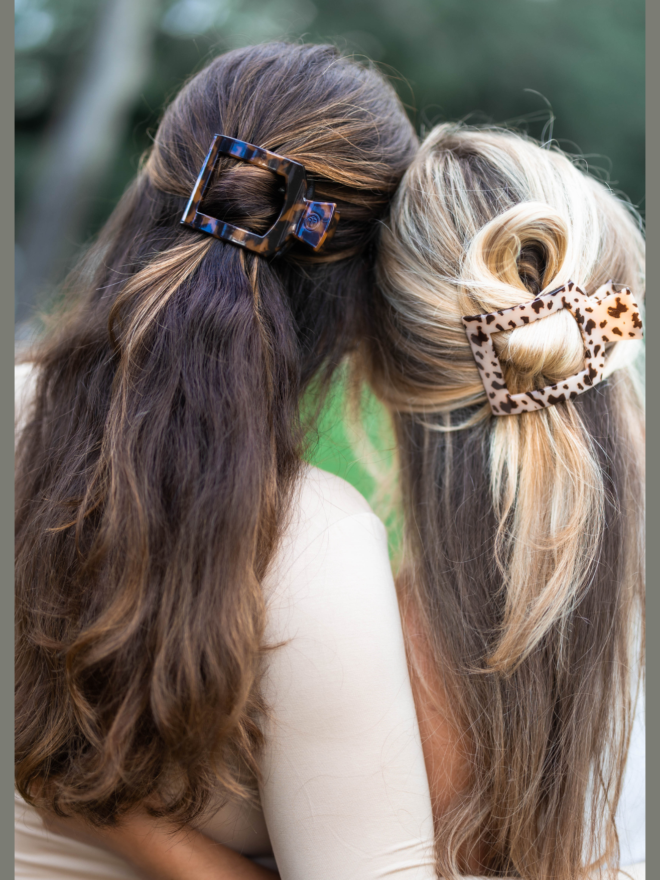 Square Flat Hair Clip | Med. | Tortoise