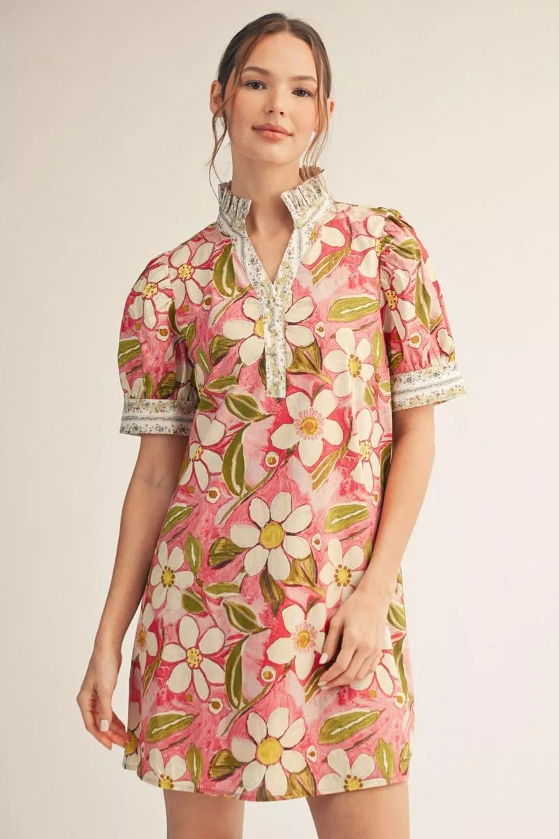 Berry Poppy Sunsets Mini Dress