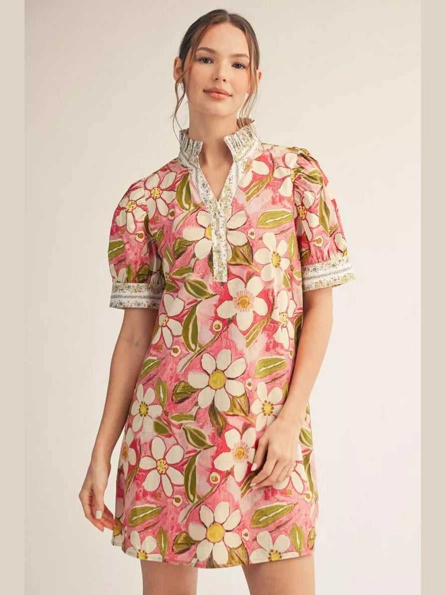 Berry Poppy Sunsets Mini Dress