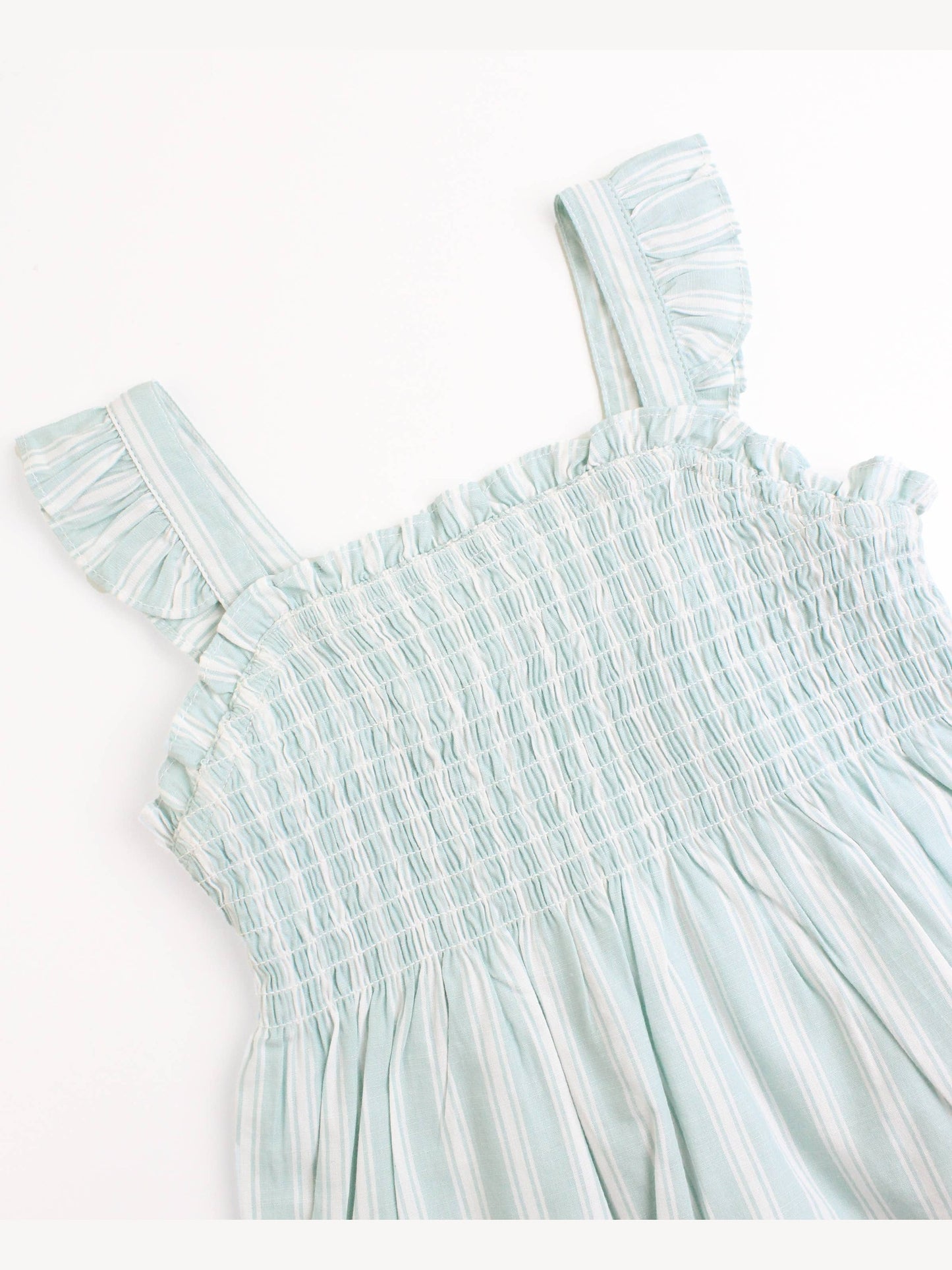 Girls Retro Stripe Smocked Woven Tank Top