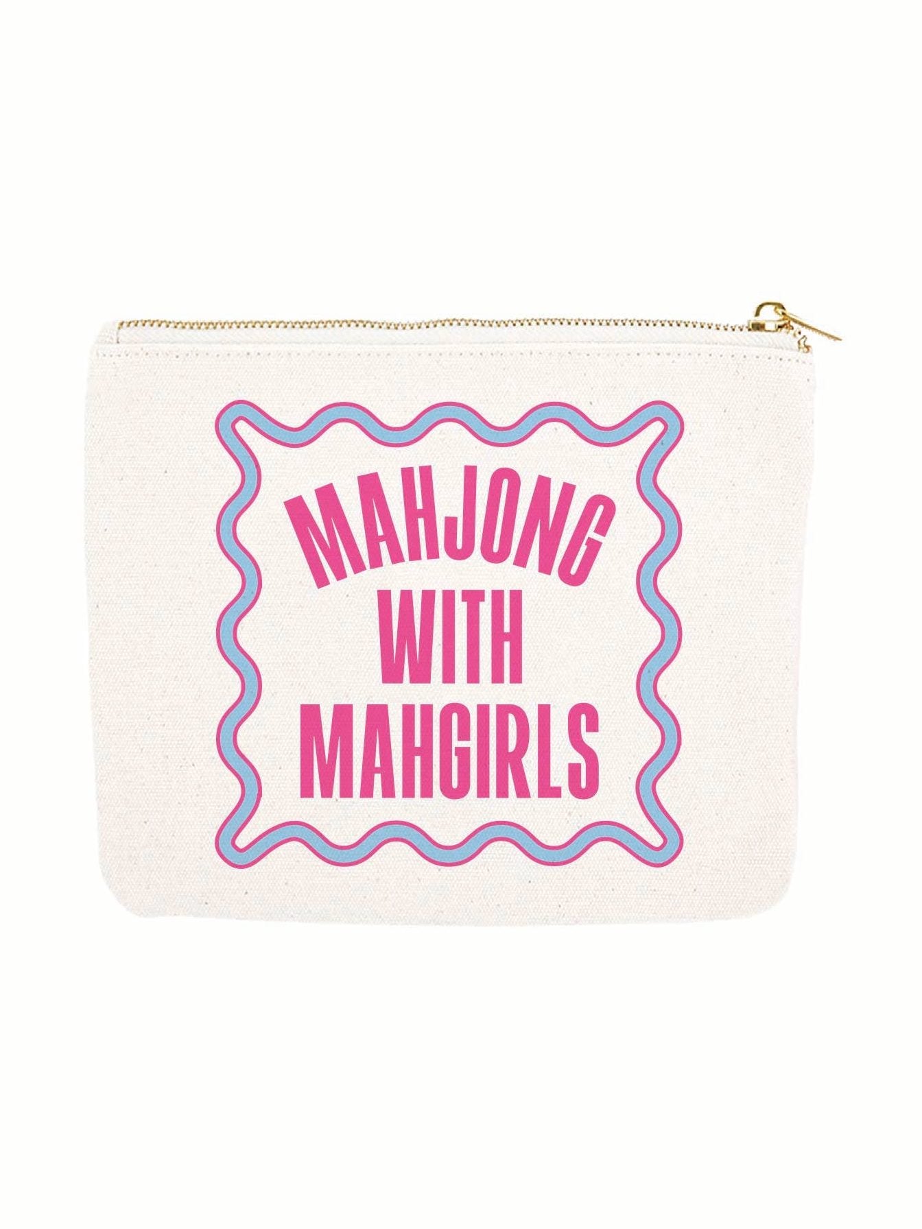Mahjong Zipper Canvas Pouch | Mahjong With Mahgirls