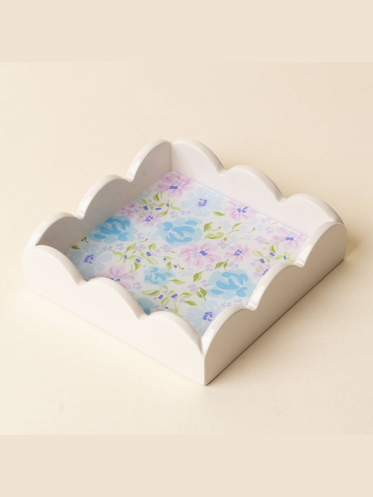 Scallop Trinket Tray-Secret Garden Blue
