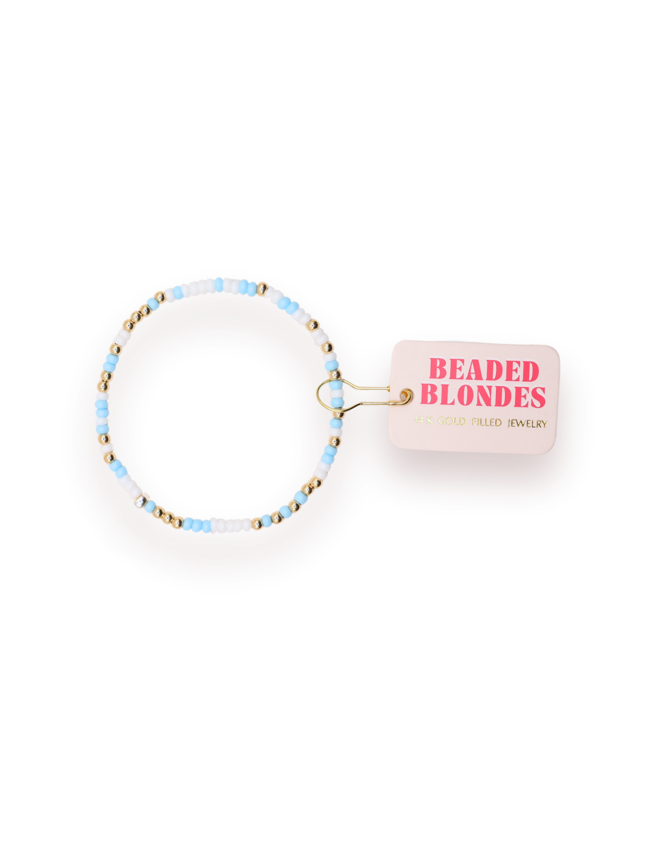 Powder Blue and White Sprinkle Bracelet