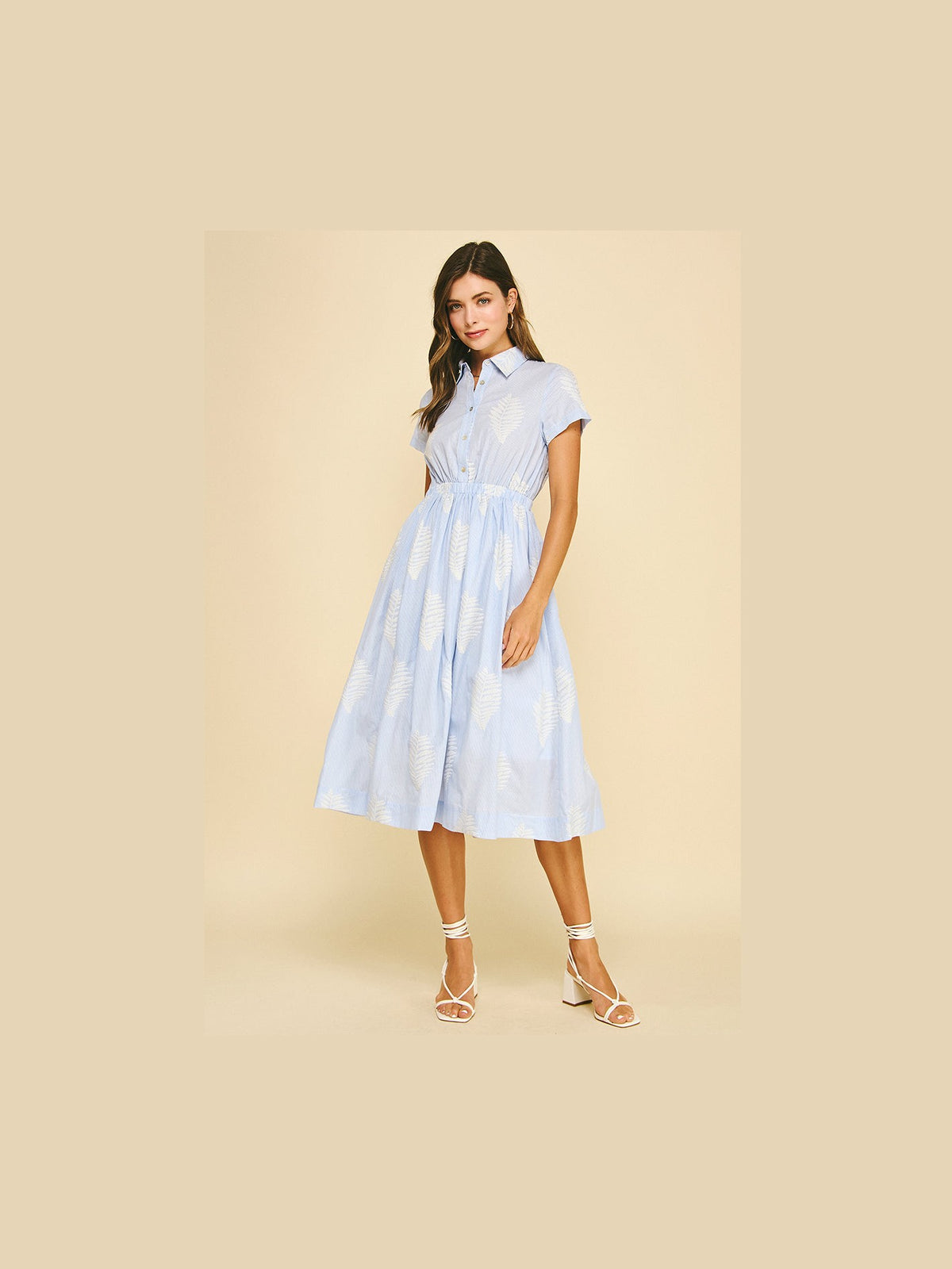 Striped Leaf Midi