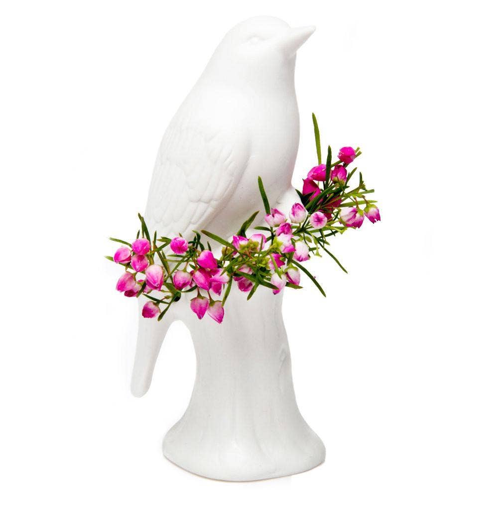 Porcelain Bird Flower Vase For Floral Vase Arrangements