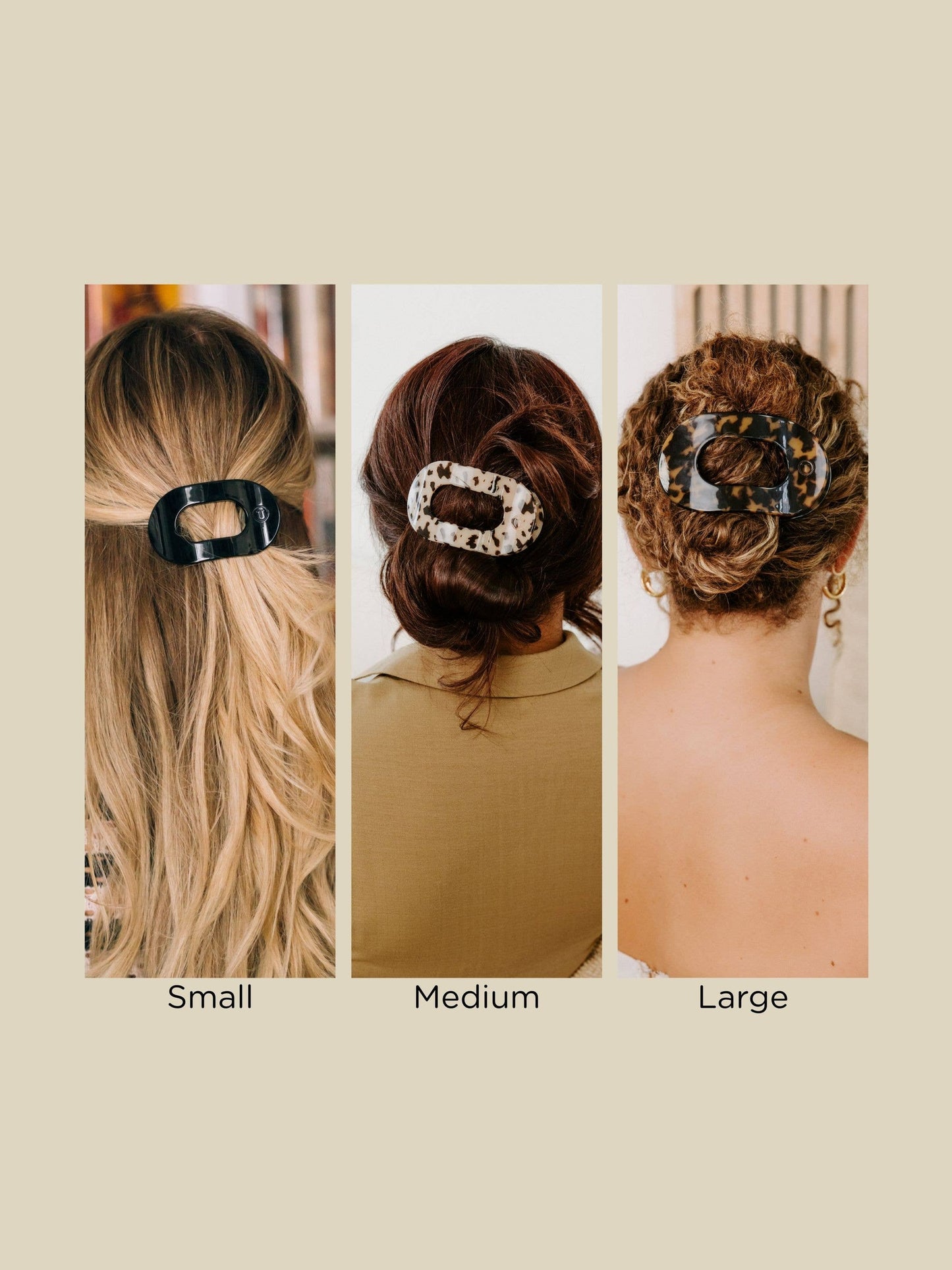 Round Flat Hair Clip | Medium | Blonde Tortoise