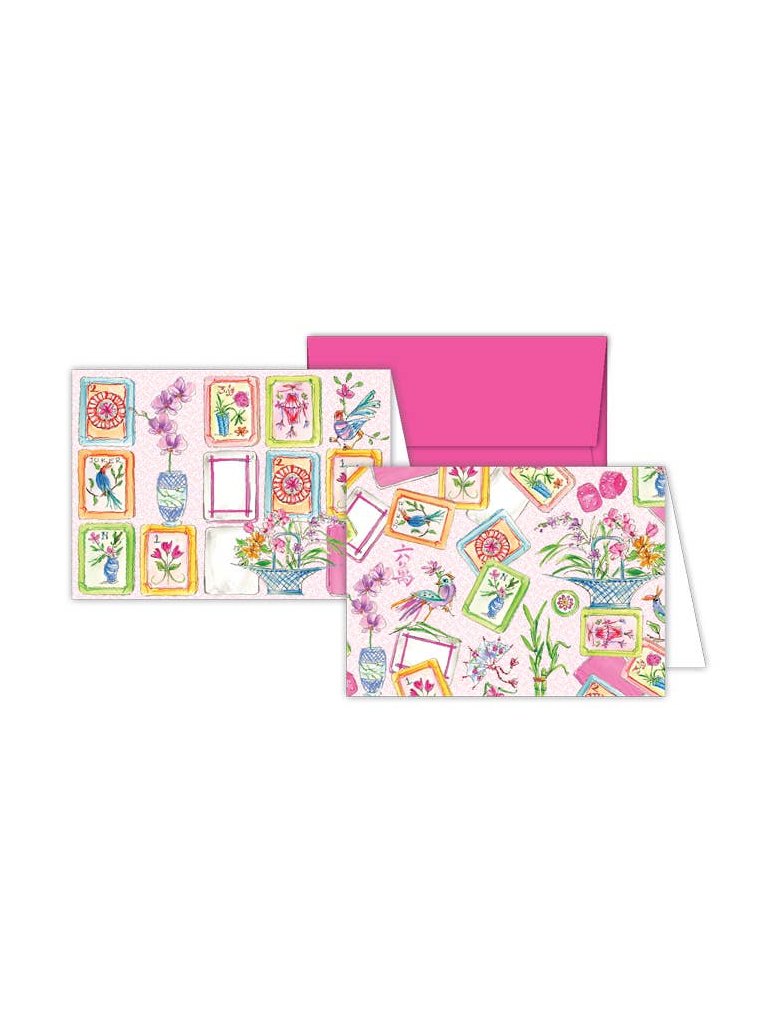 Pretty Mahjong Tiles Flowers Birds Petite Note Combo