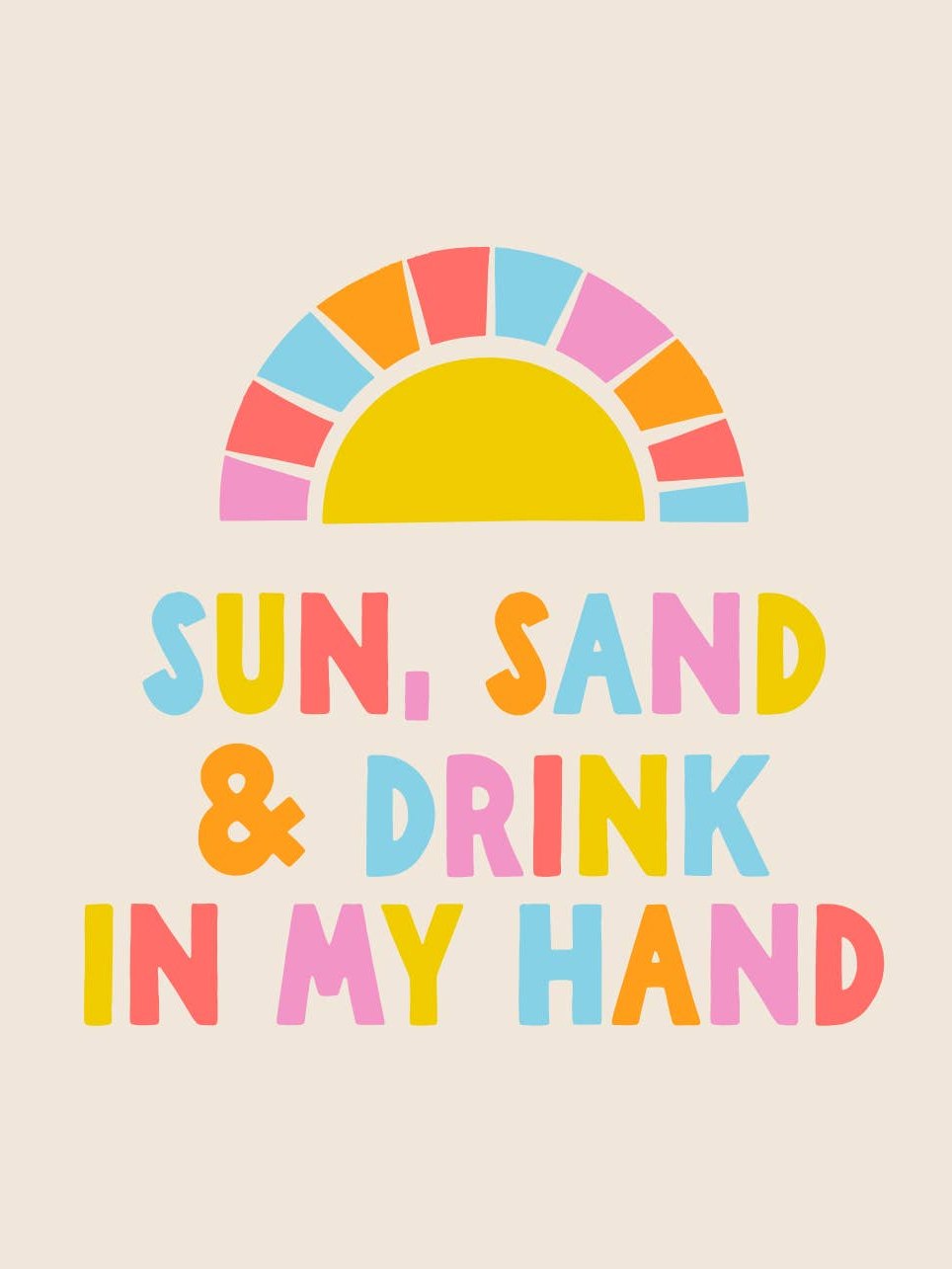 Festive Funny Napkins | Sun, Sand & Drink In My Hand