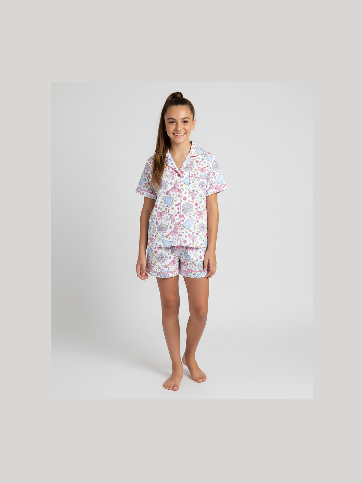 Cheer Print Satin PJ Set