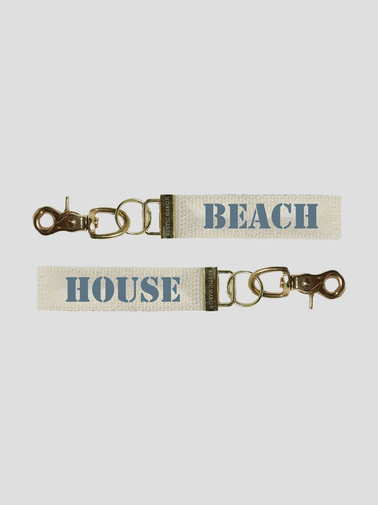 Nautical Blue Beach House Keychain