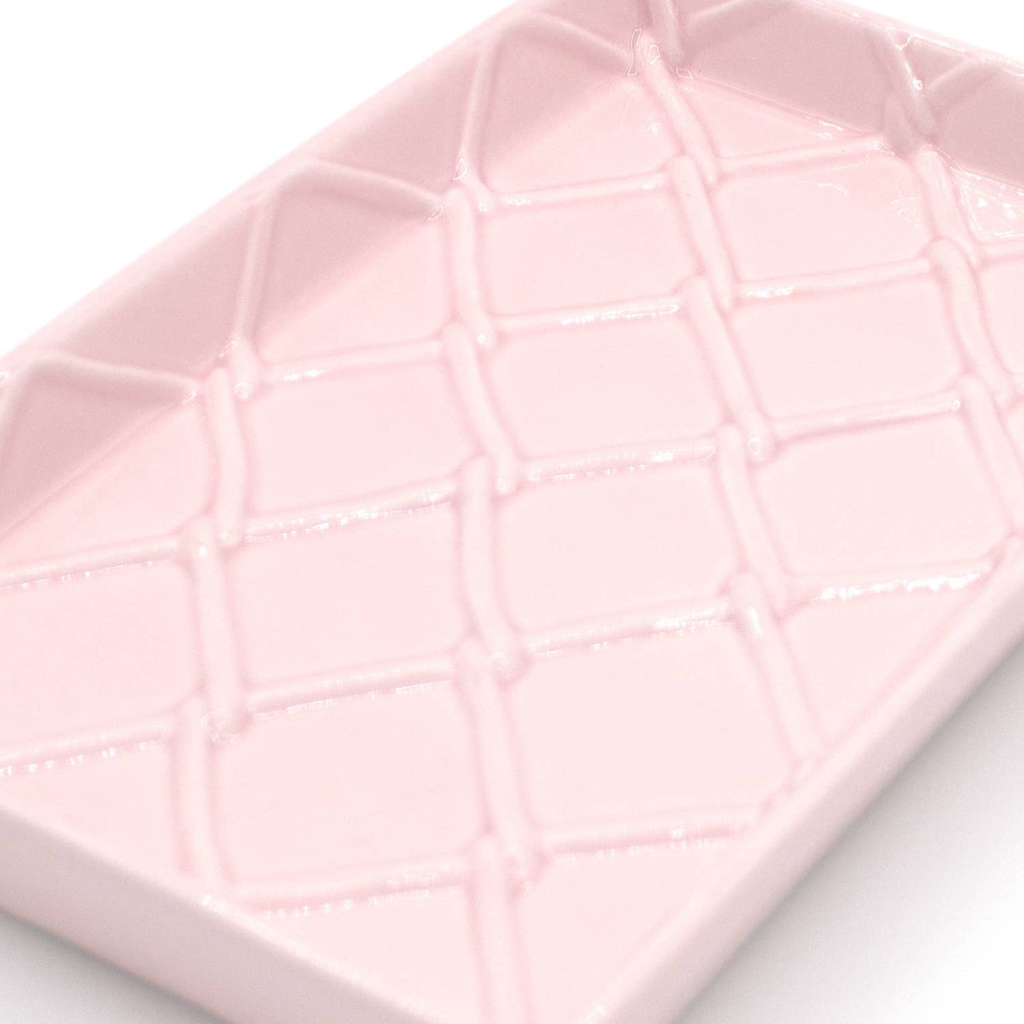 Pink Textured Ceramic Bar Soap Dish