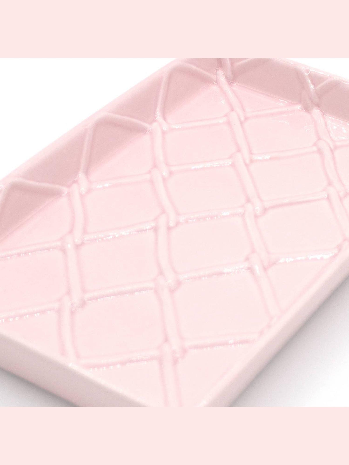 Pink Textured Ceramic Bar Soap Dish
