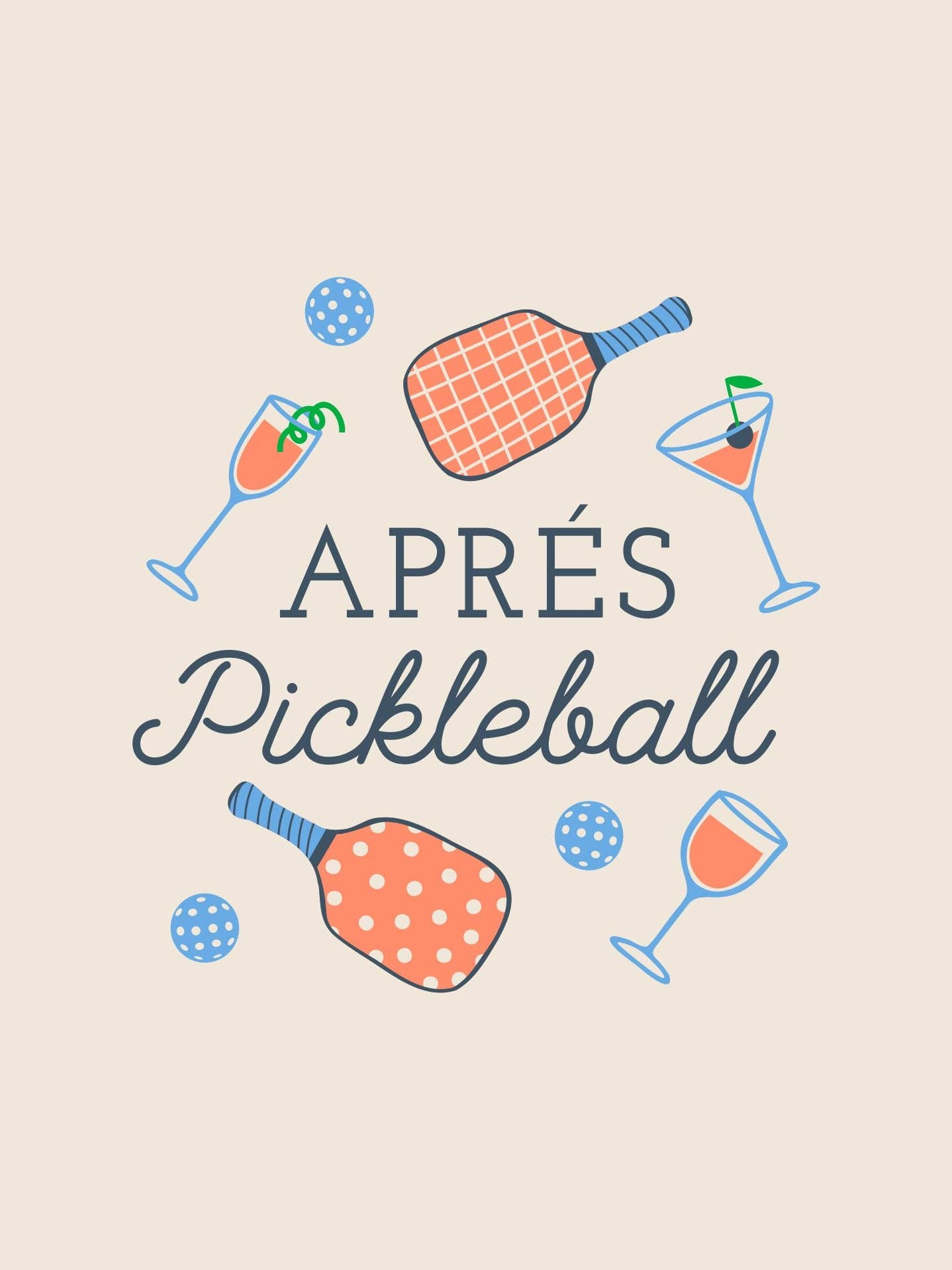 Pickleball Cocktail Napkins | Apres Pickleball - 20ct