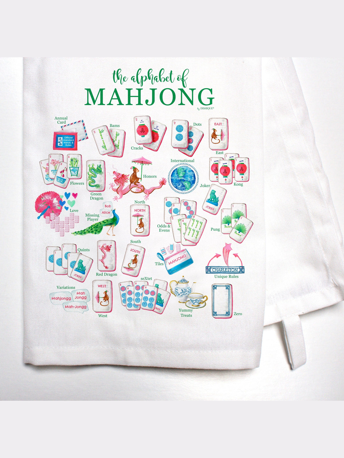 Mahjong Alphabet Bar Towel