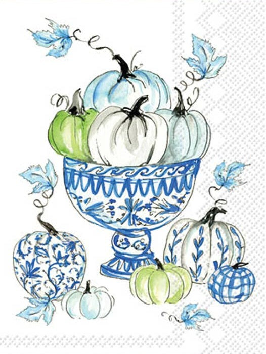 Chinoiserie Pumpkins Paper Guest Towels 16 ct Fall Autumn