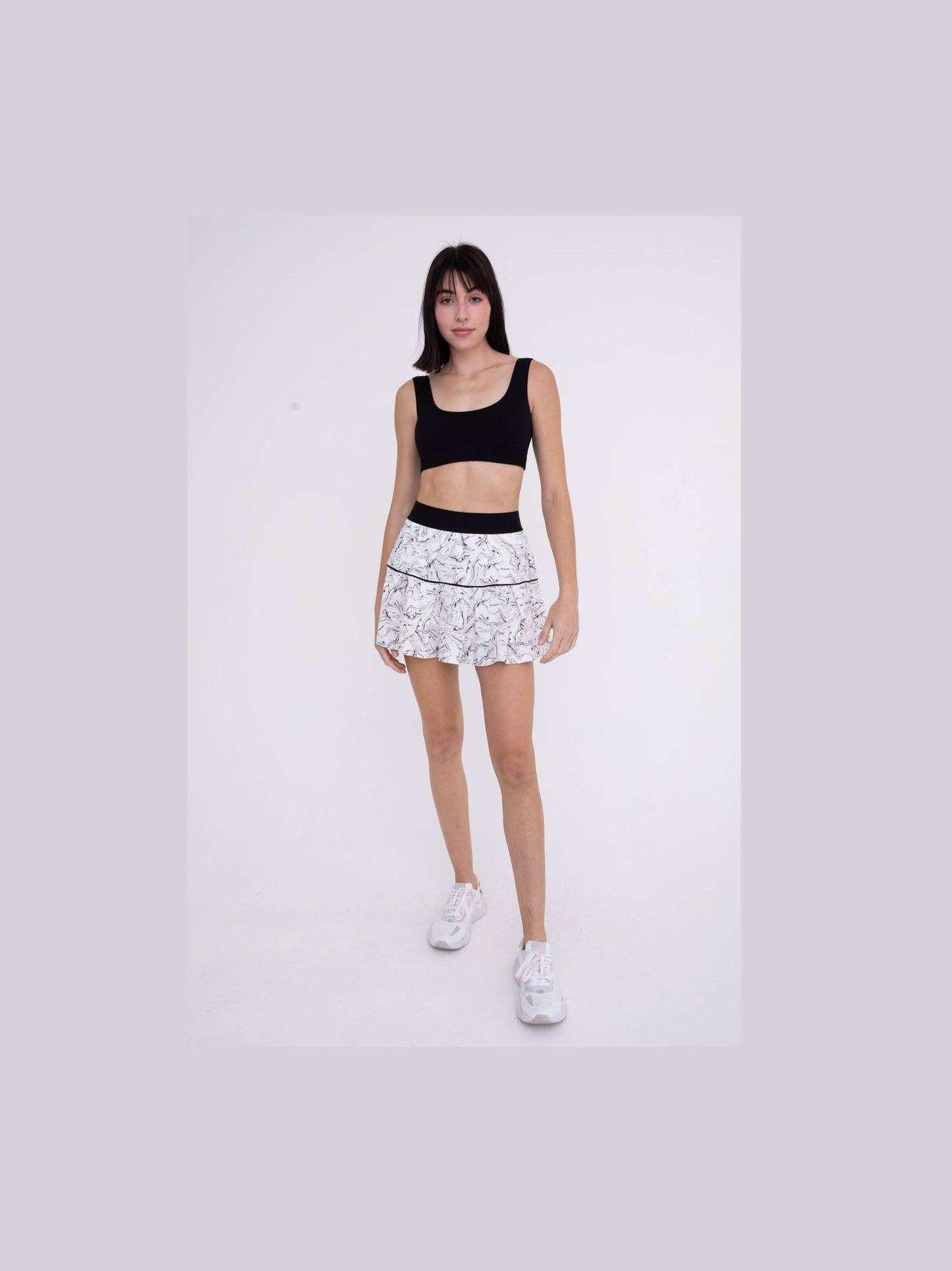 Marbled Swirls Pleated Active Skort