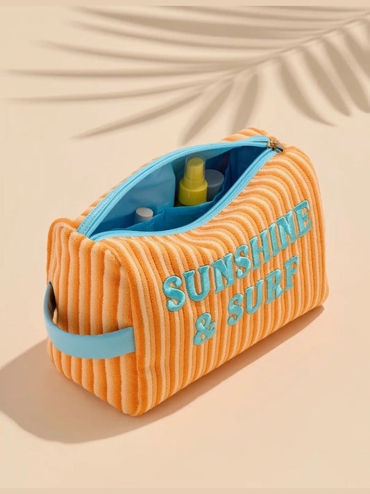 Sunshine and Surf Zip Pouch - Orange