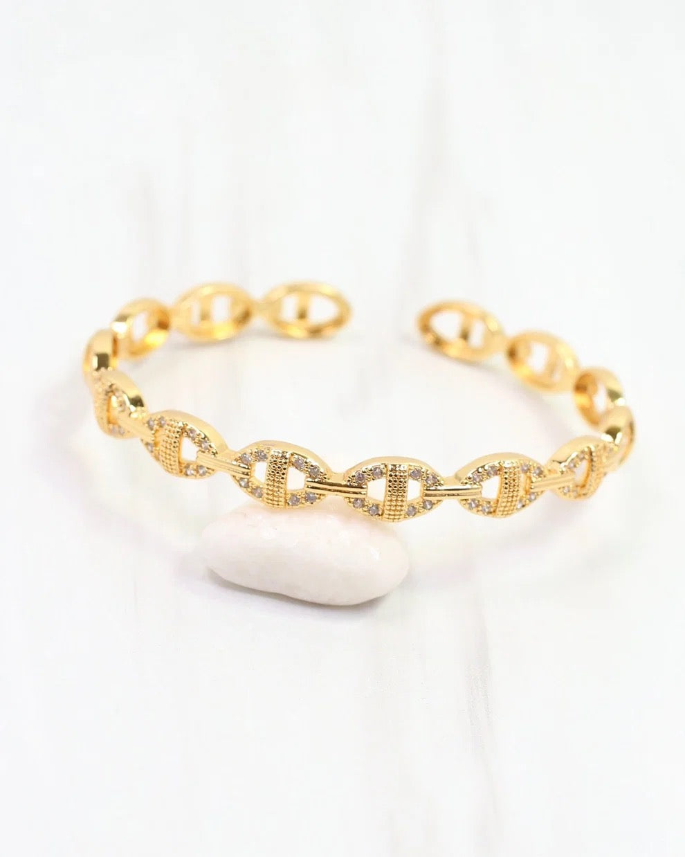 Gwen CZ Circle Cuff Bracelet