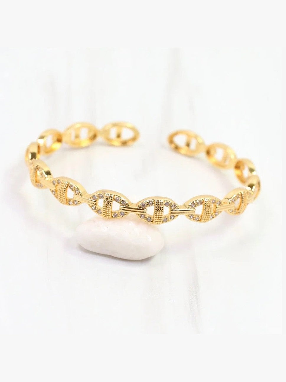 Gwen CZ Circle Cuff Bracelet