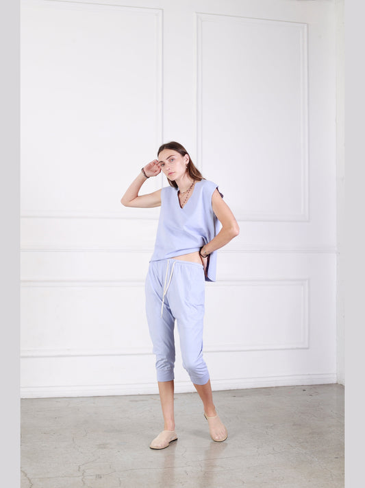 Axis V-Neck Poncho - Periwinkle