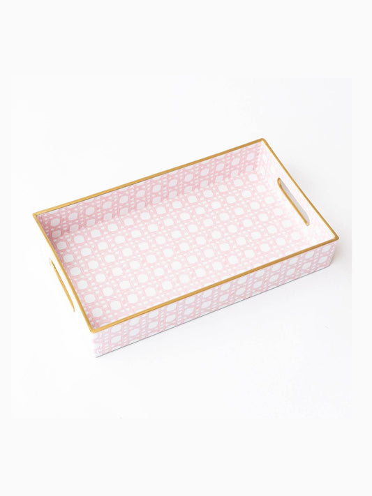 Pink Cane Vanity Tray