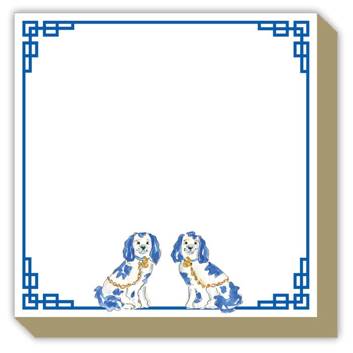 Handpainted Blue Staffordshire Dogs Luxe Notepad