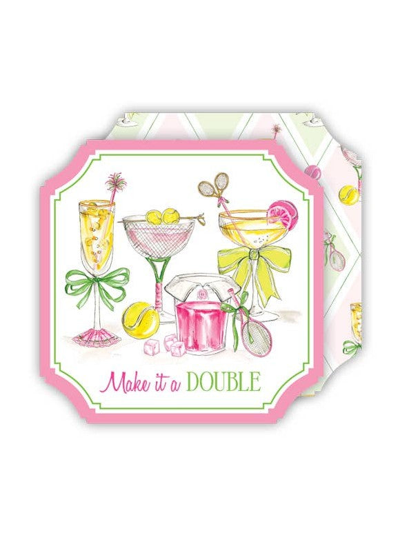 Tennis Cocktails Make It A Double Ticket Coasters