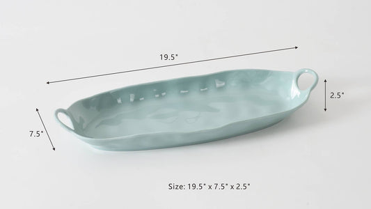 Deep Long Melamine Server - Aqua