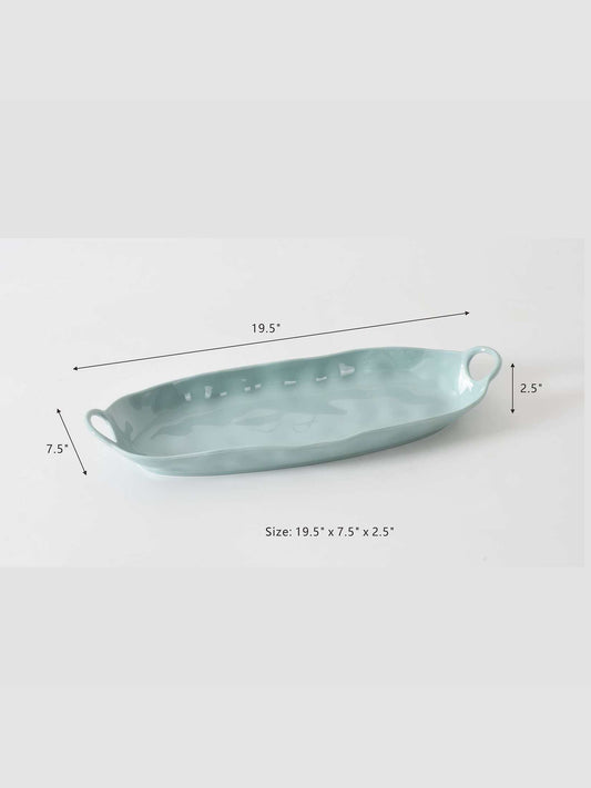 Deep Long Melamine Server - Aqua