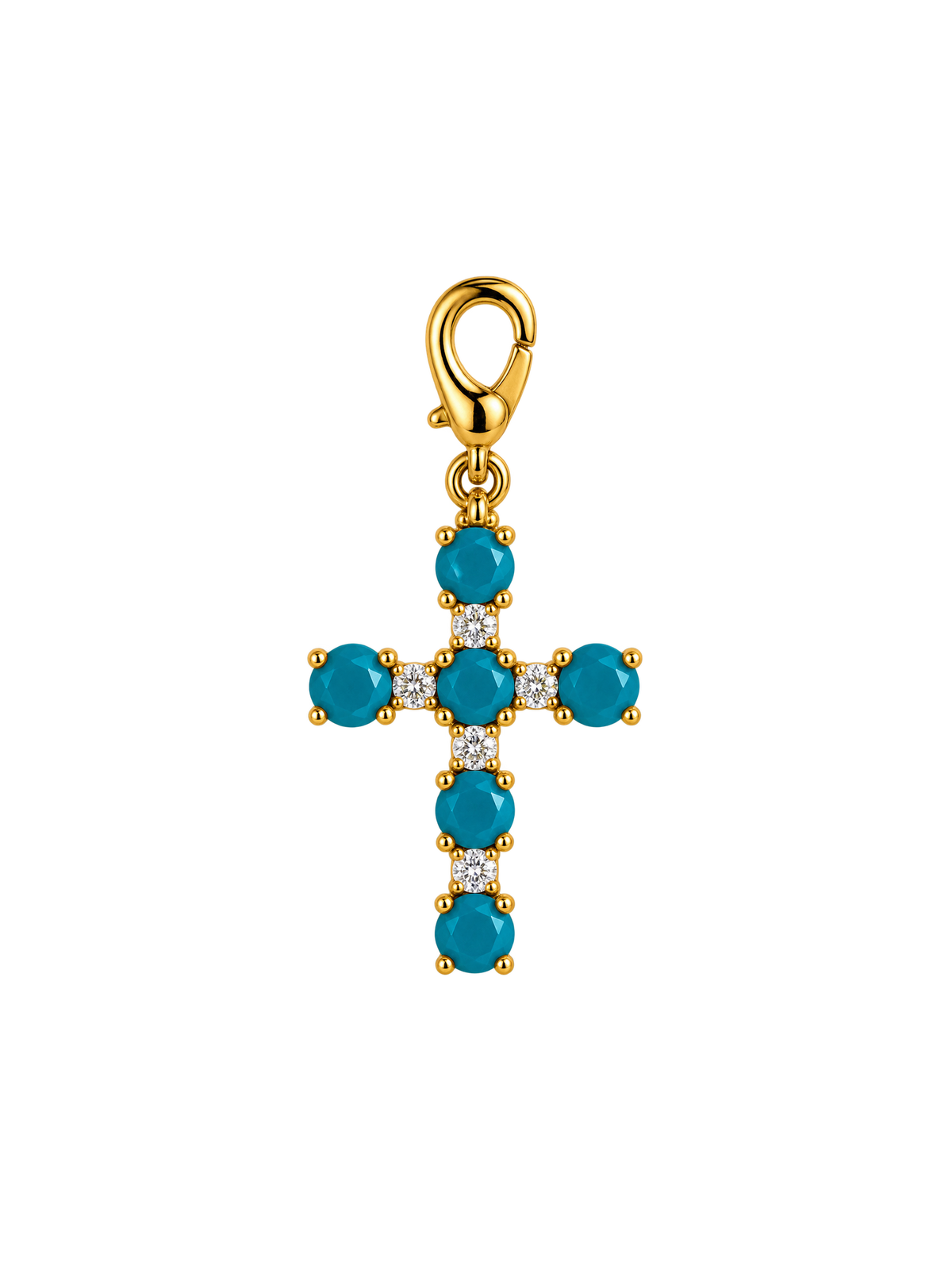 Turquoise Cross Charm