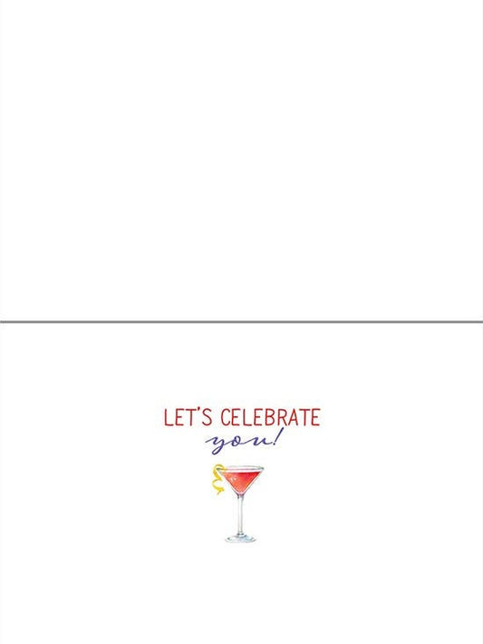 Birthday Greeting Card - Tropical Drinks Cheers Happy Birthday