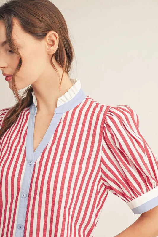 Red White & Blue Striped Dress
