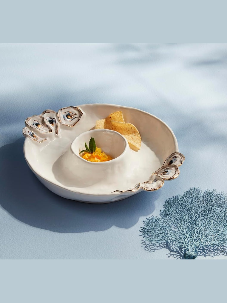 Oyster Chip and Dip Bowl Set