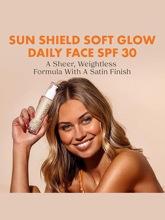 Kopari Sun Shield Soft Glow - Sunscreen For Face with SPF 30 and Vitamin E - Broad Spectrum Protection - 1.5oz