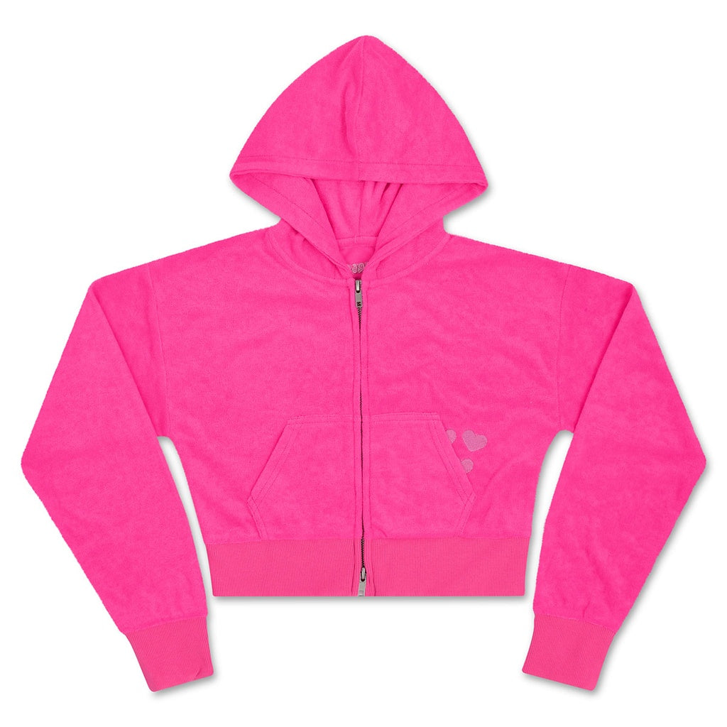 Hot Pink Terry Cropped Jacket