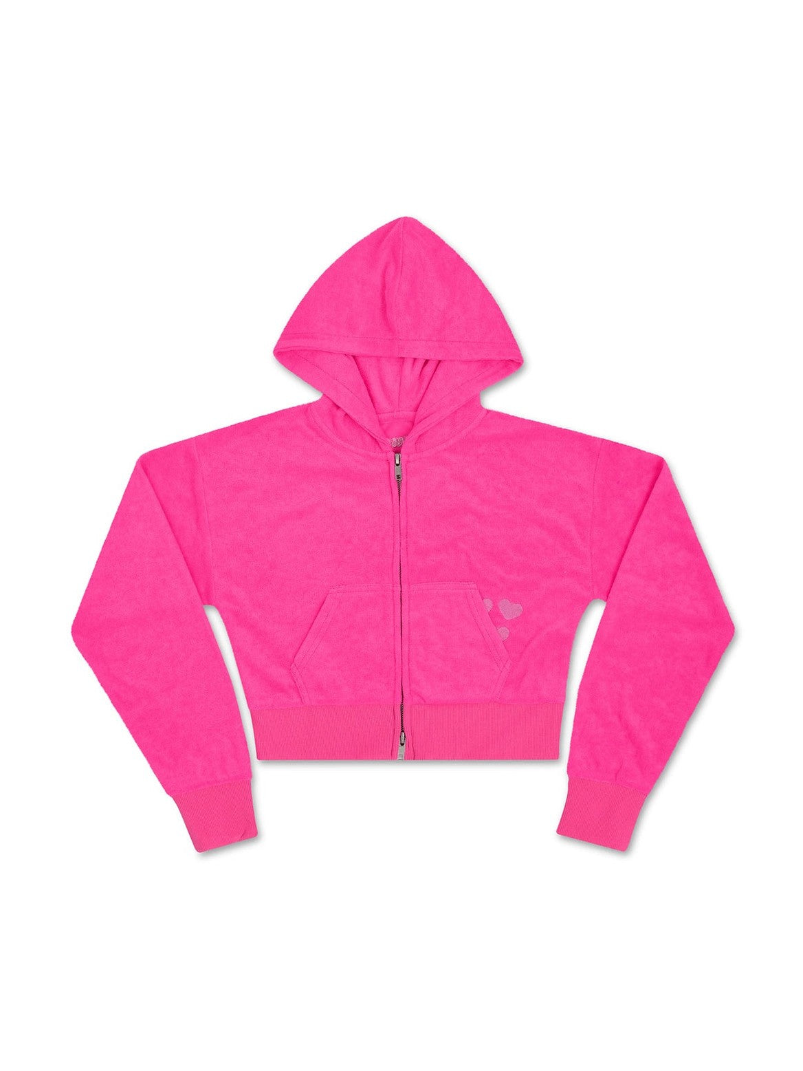 Hot Pink Terry Cropped Jacket