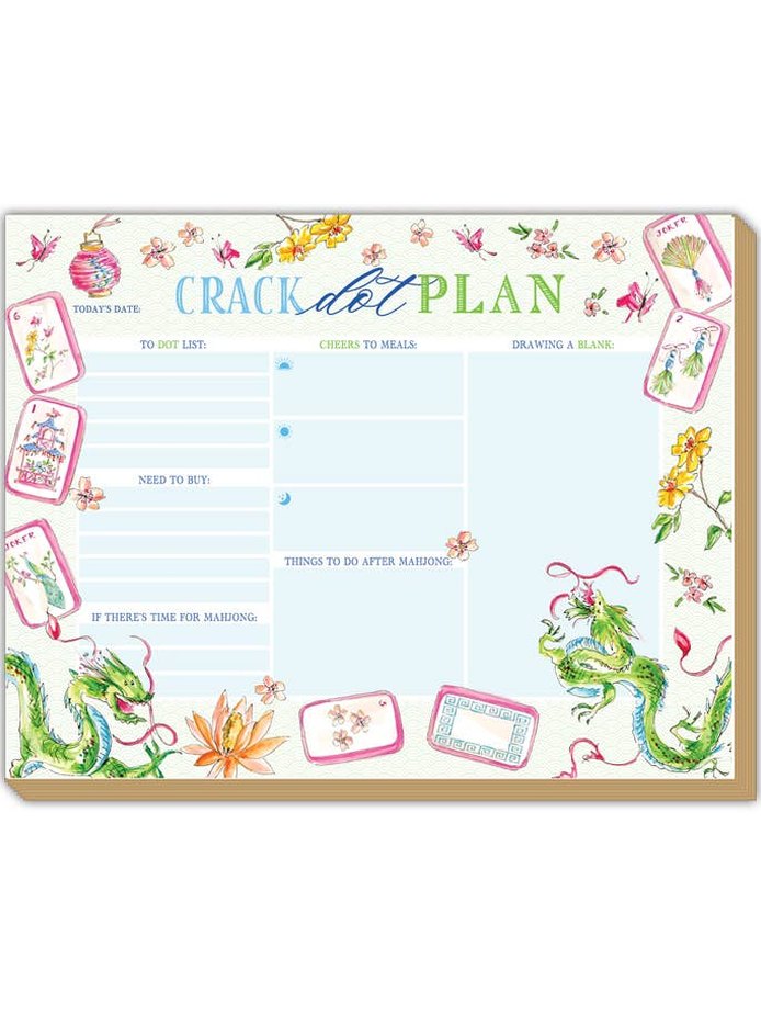 Crack Dot Plan Mahjong Icons Green Dragons Luxe Planner